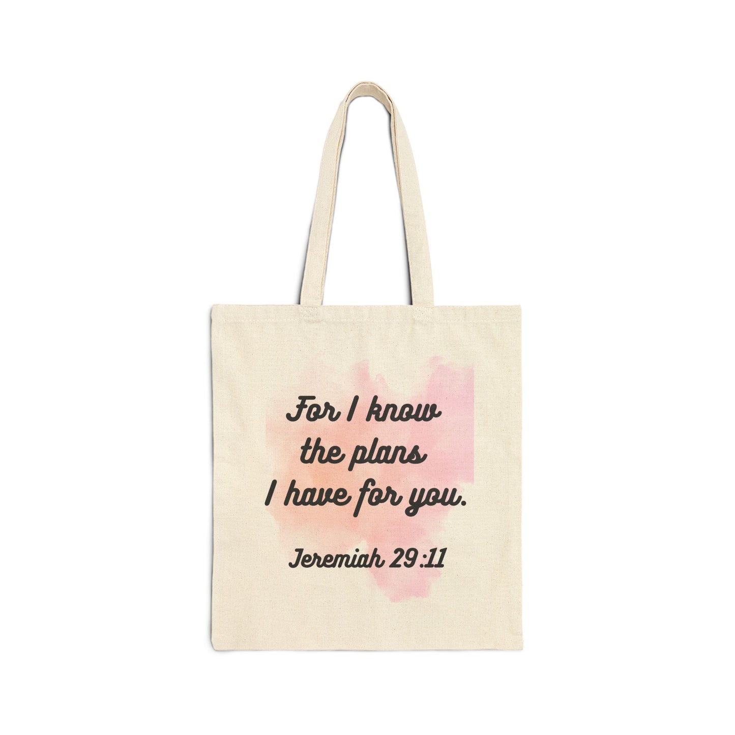 Inspirational Quote Cotton Canvas Tote Bag, Bible Verse Tote, Jeremiah 29:11 Bag, Motivational Gift, Everyday Shopping Bag - Journey with Jazzy