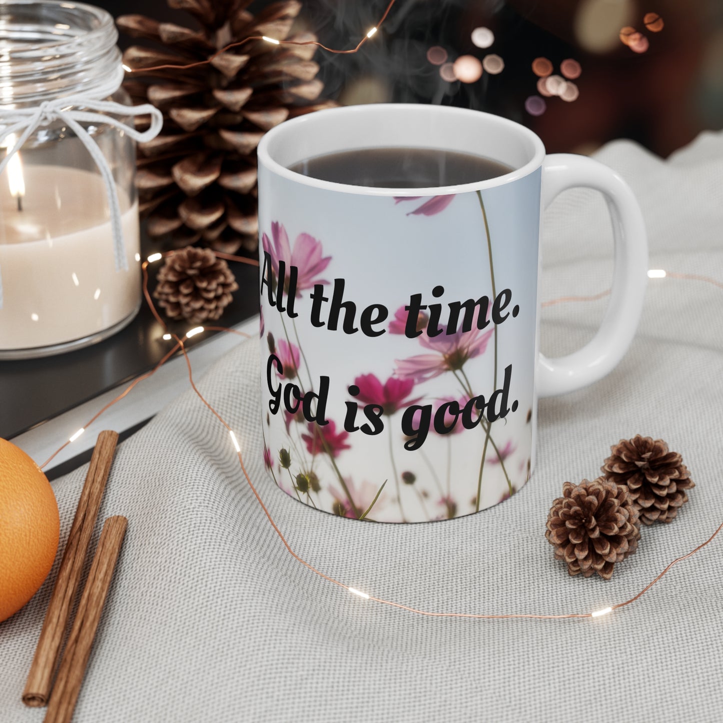 God is Good Floral Mug, Inspirational Cup, Gift for Her, Positive Affirmation Drinkware, Encouragement Tea Mug, Mother's Day Gift - Journey with Jazzy