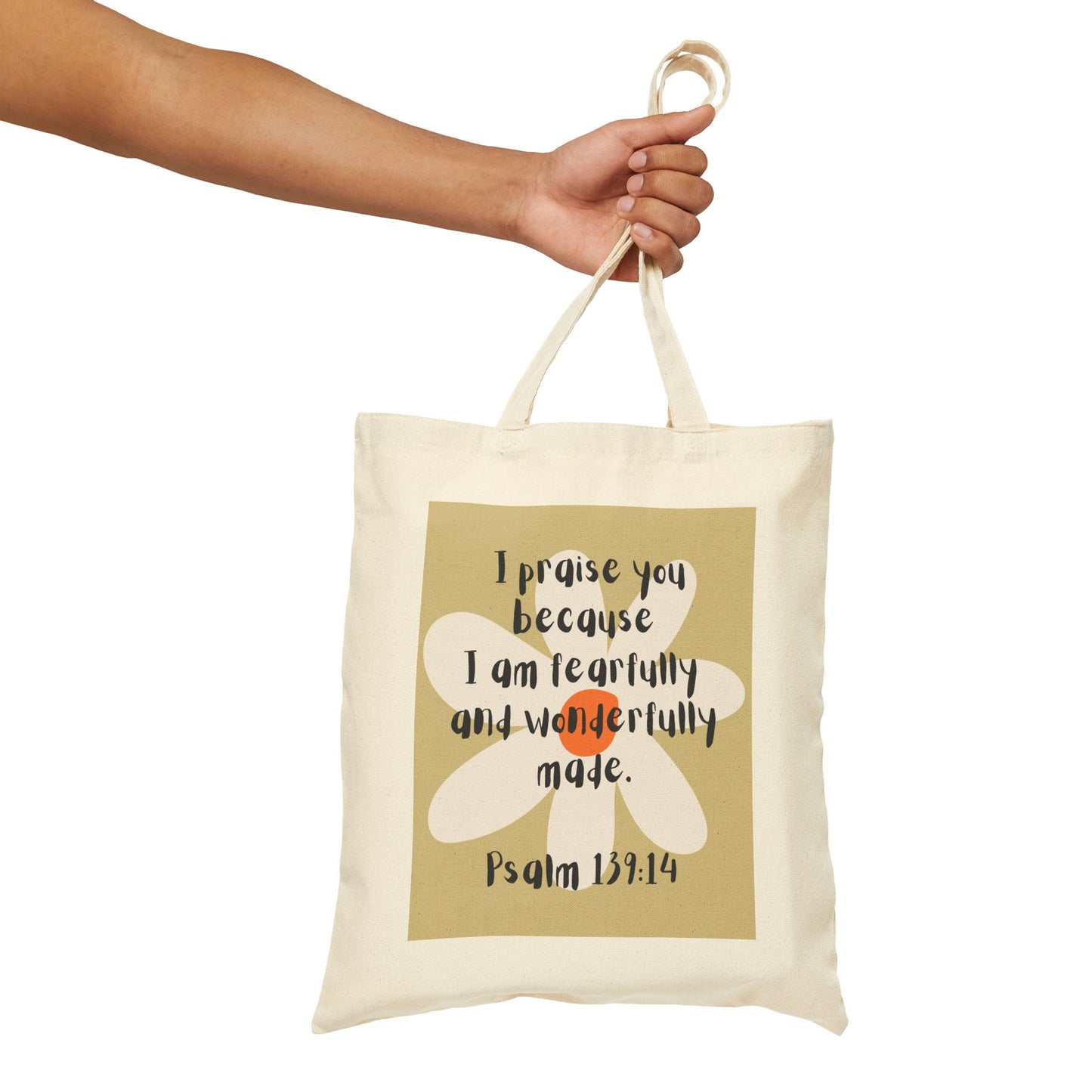 Inspirational Floral Tote Bag, Bible Verse Bag, Reusable Grocery Tote, Eco-Friendly Market Bag, Gift for Women - Journey with Jazzy