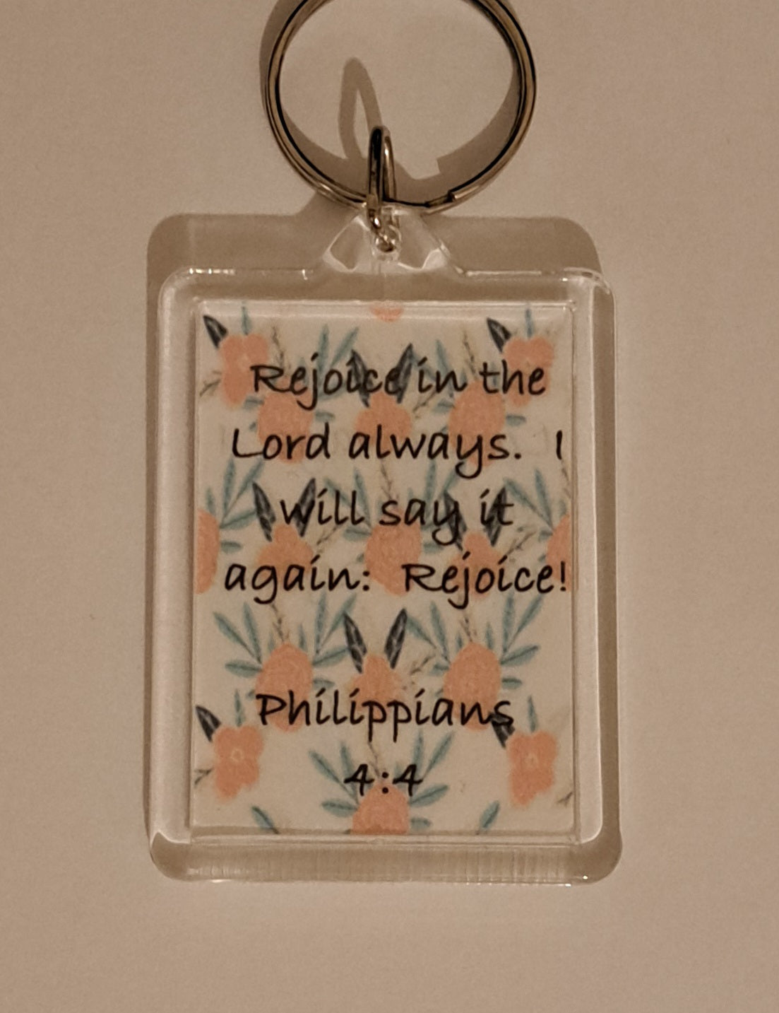 Scripture Keyring - Philippians 4:4 - Journey with Jazzy