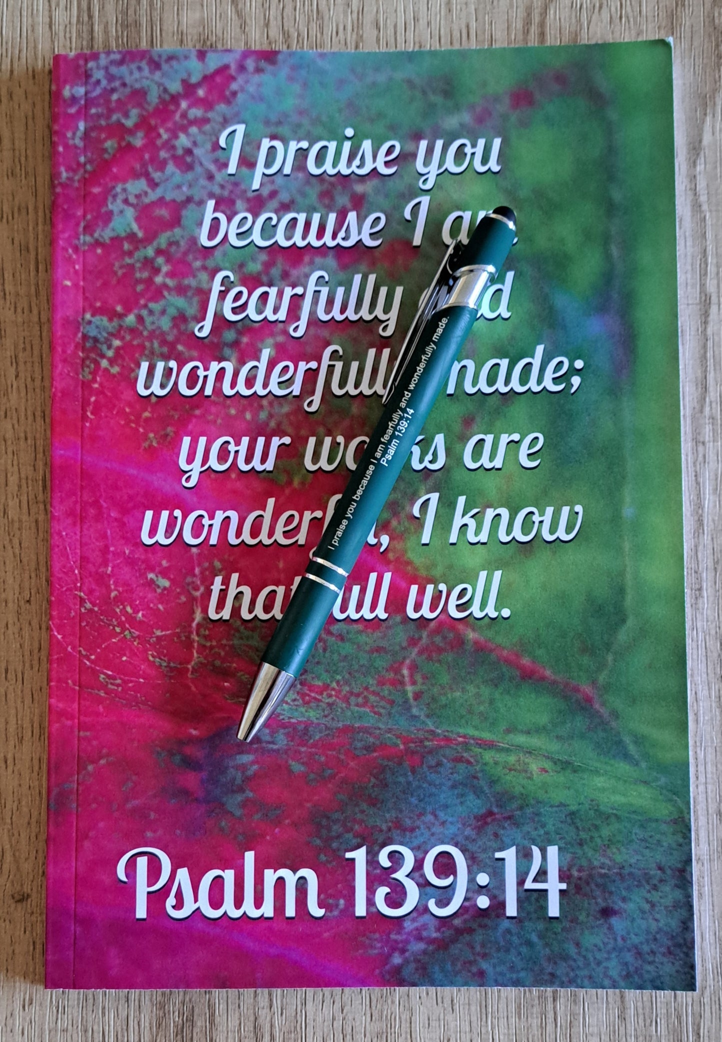 Customised Pen for Women, Personalised Pen with Bible Verse, Psalm 139:14 - Journey with Jazzy