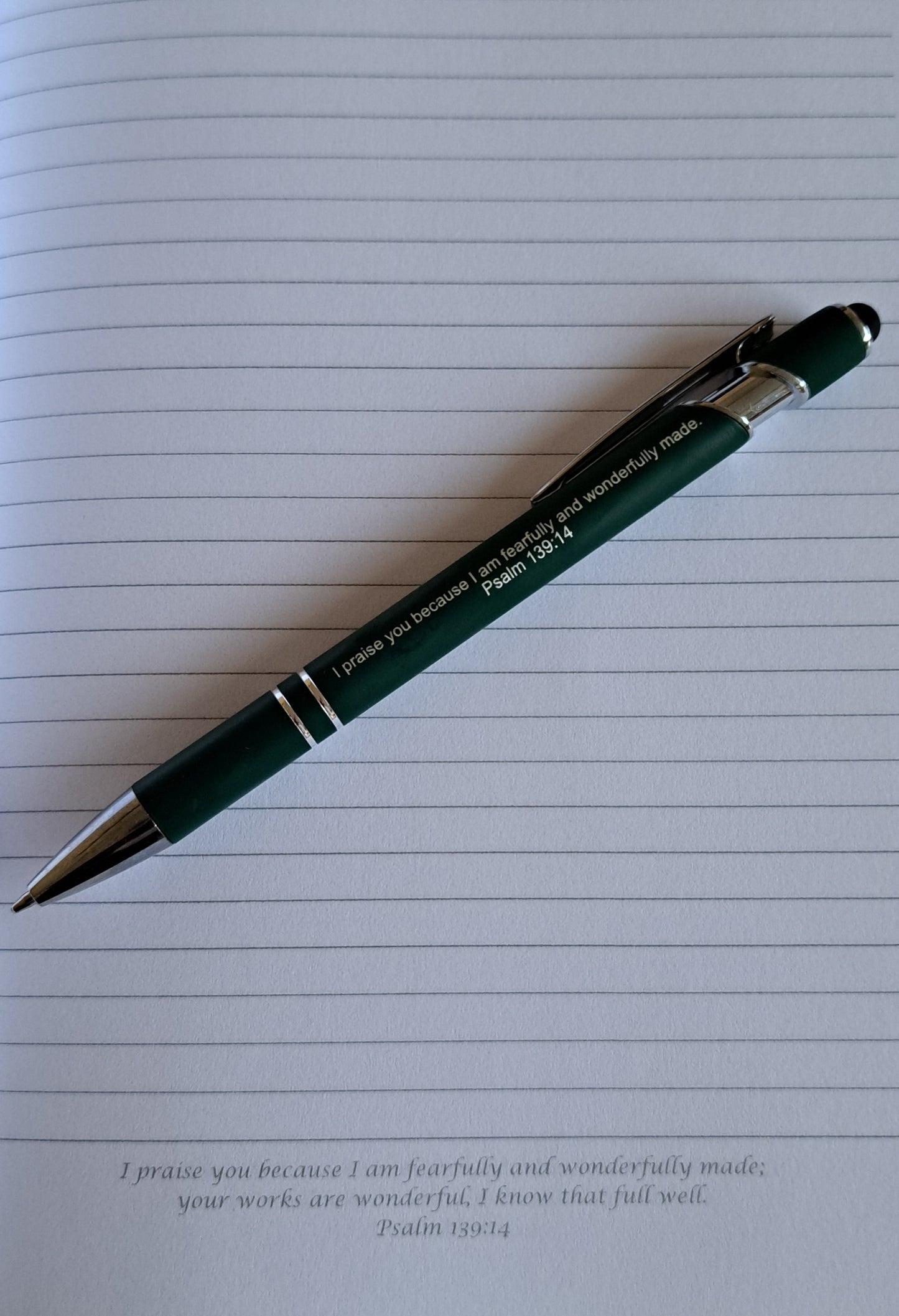 Customised Pen for Women, Personalised Pen with Bible Verse, Psalm 139:14 - Journey with Jazzy