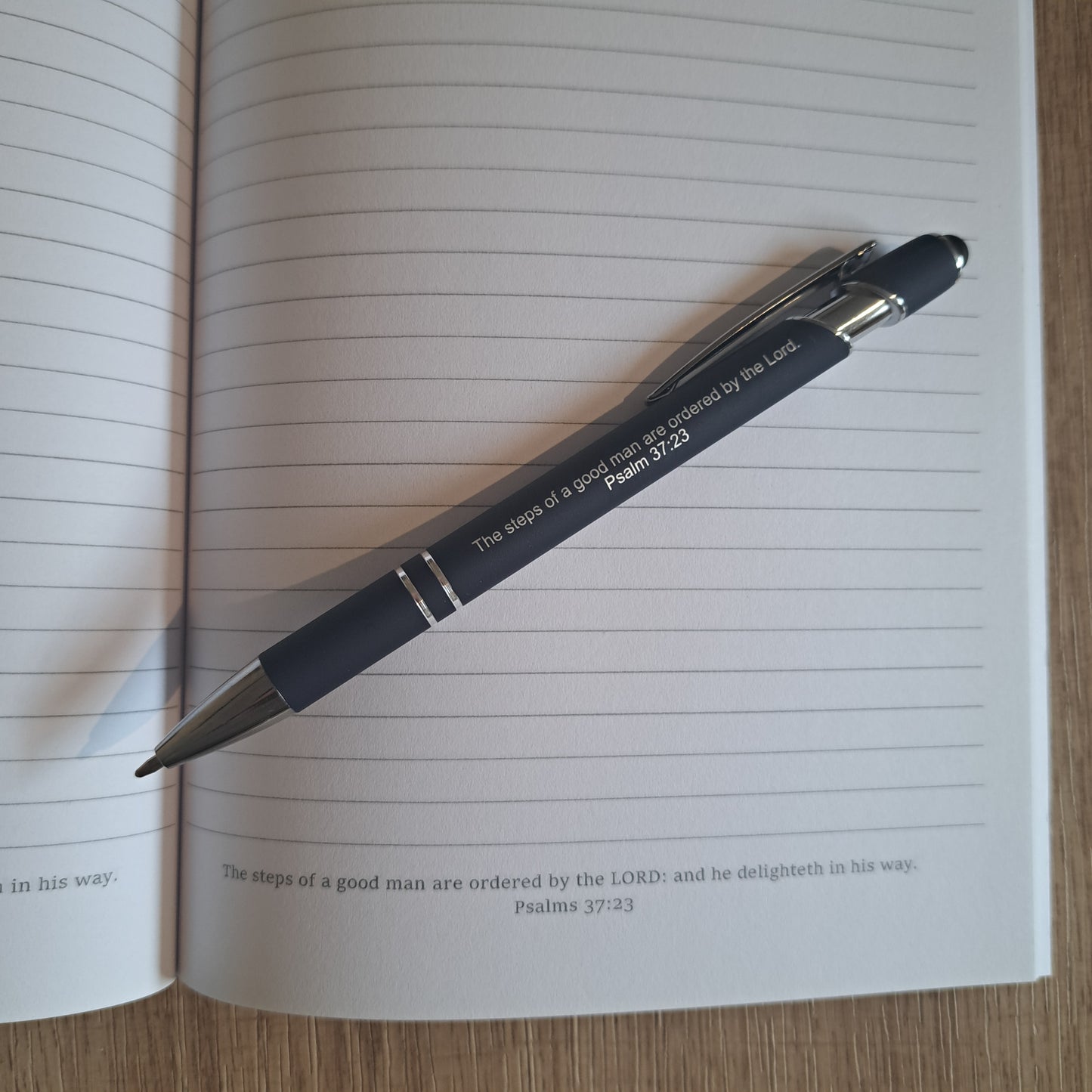 Inspirational Psalm 37:23 Stylus Pen – "The Steps of a Good Man" – Personalised Gift for Men - Journey with Jazzy