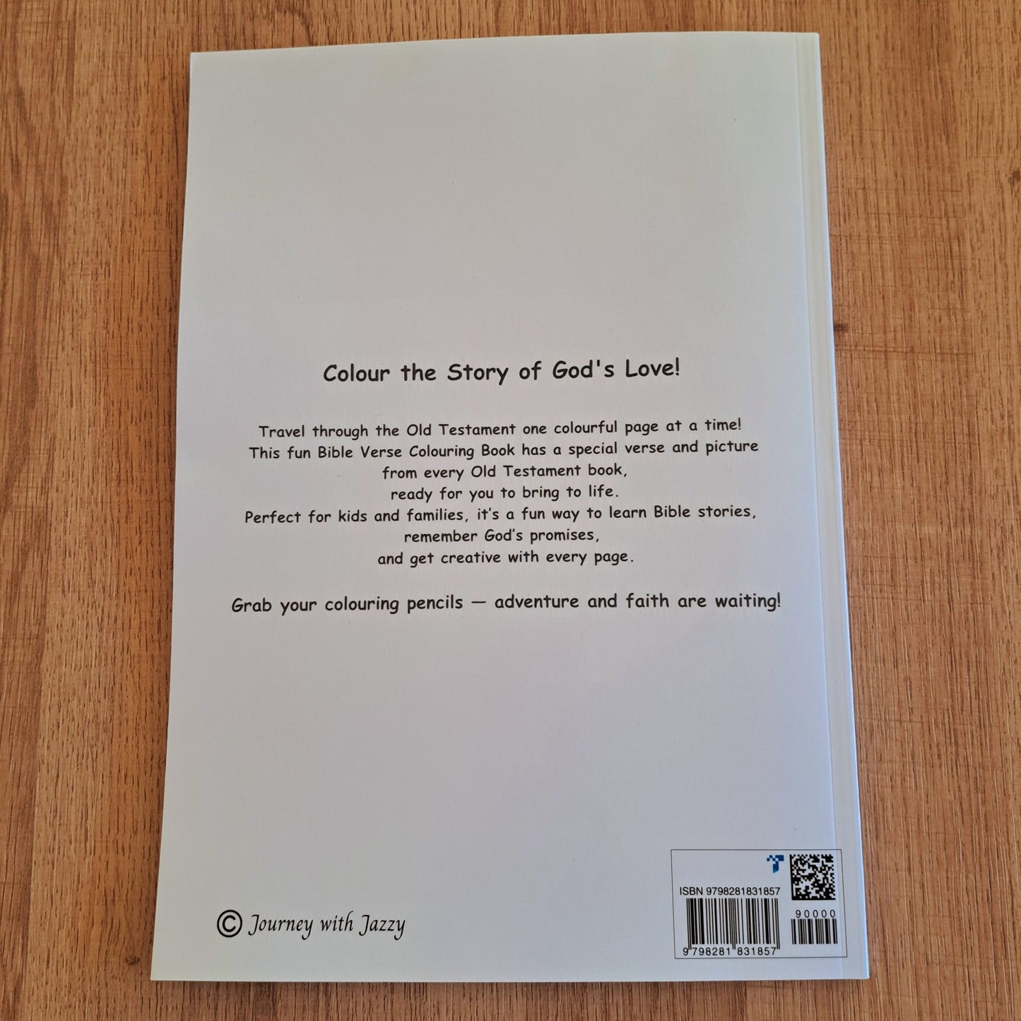 The Old Testament Colouring Book (A4) – 39 Illustrated Bible Verses for Kids & Adults - Journey with Jazzy