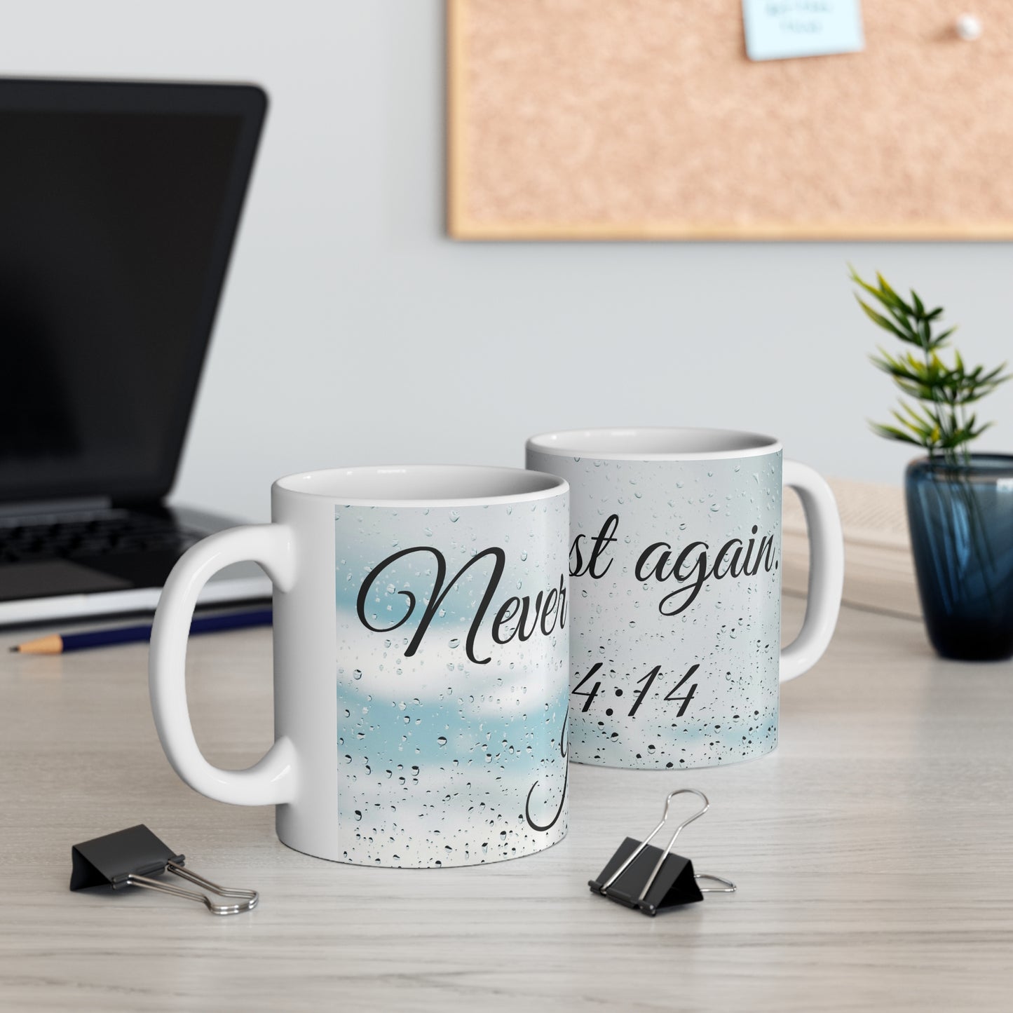 “Never Thirst Again” Christian Mug – John 4:14 Bible Verse – Inspirational Gift for Women & Men - Journey with Jazzy