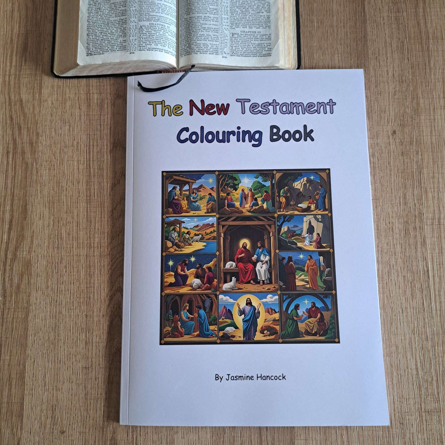 The New Testament Colouring Book (A4) – 27 Illustrated Bible Verses for Kids & Adults - Journey with Jazzy
