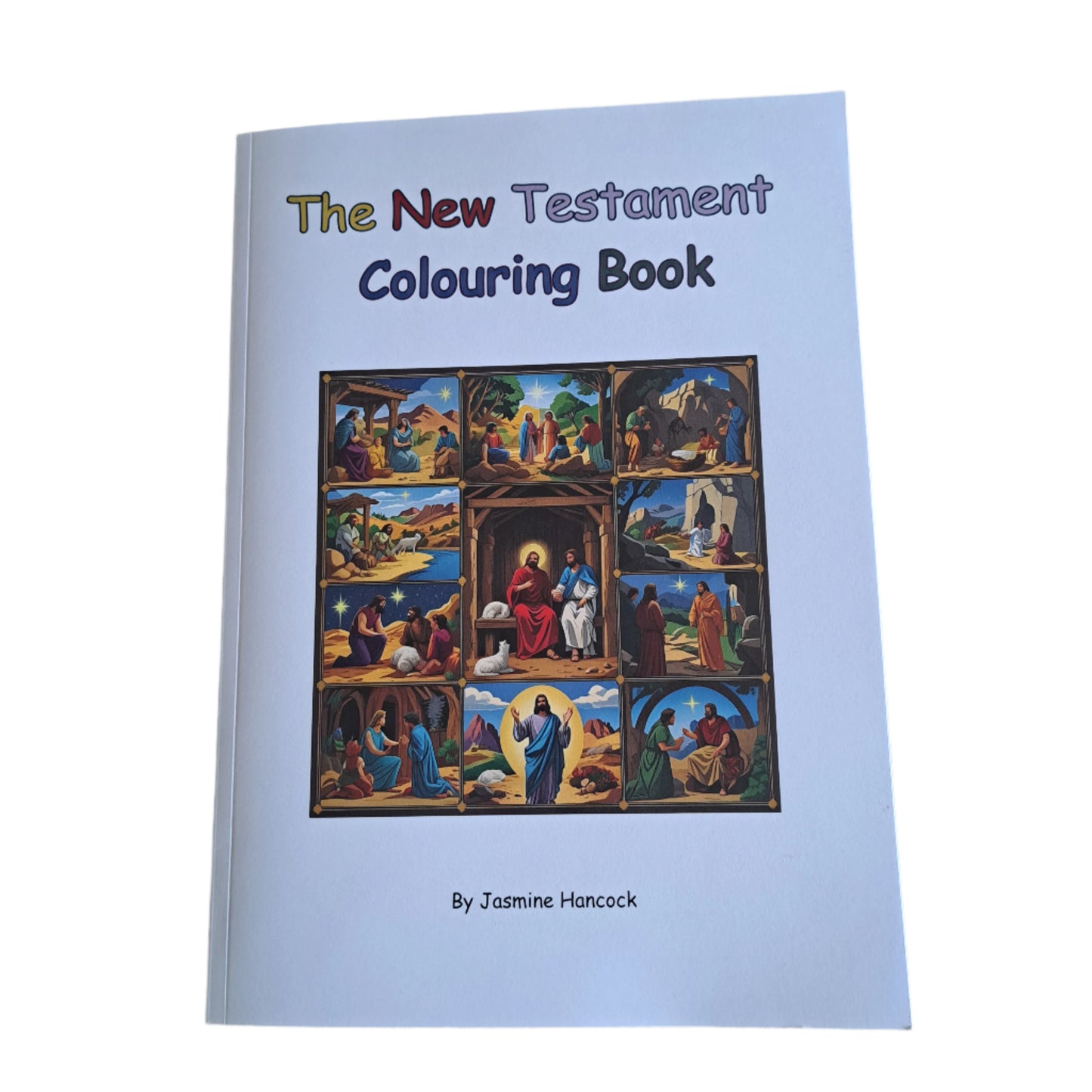 The New Testament Colouring Book by Jasmine Hancock on a white background.