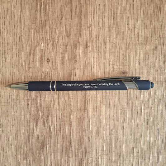 Inspirational Psalm 37:23 Stylus Pen – "The Steps of a Good Man" – Personalised Gift for Father's Day