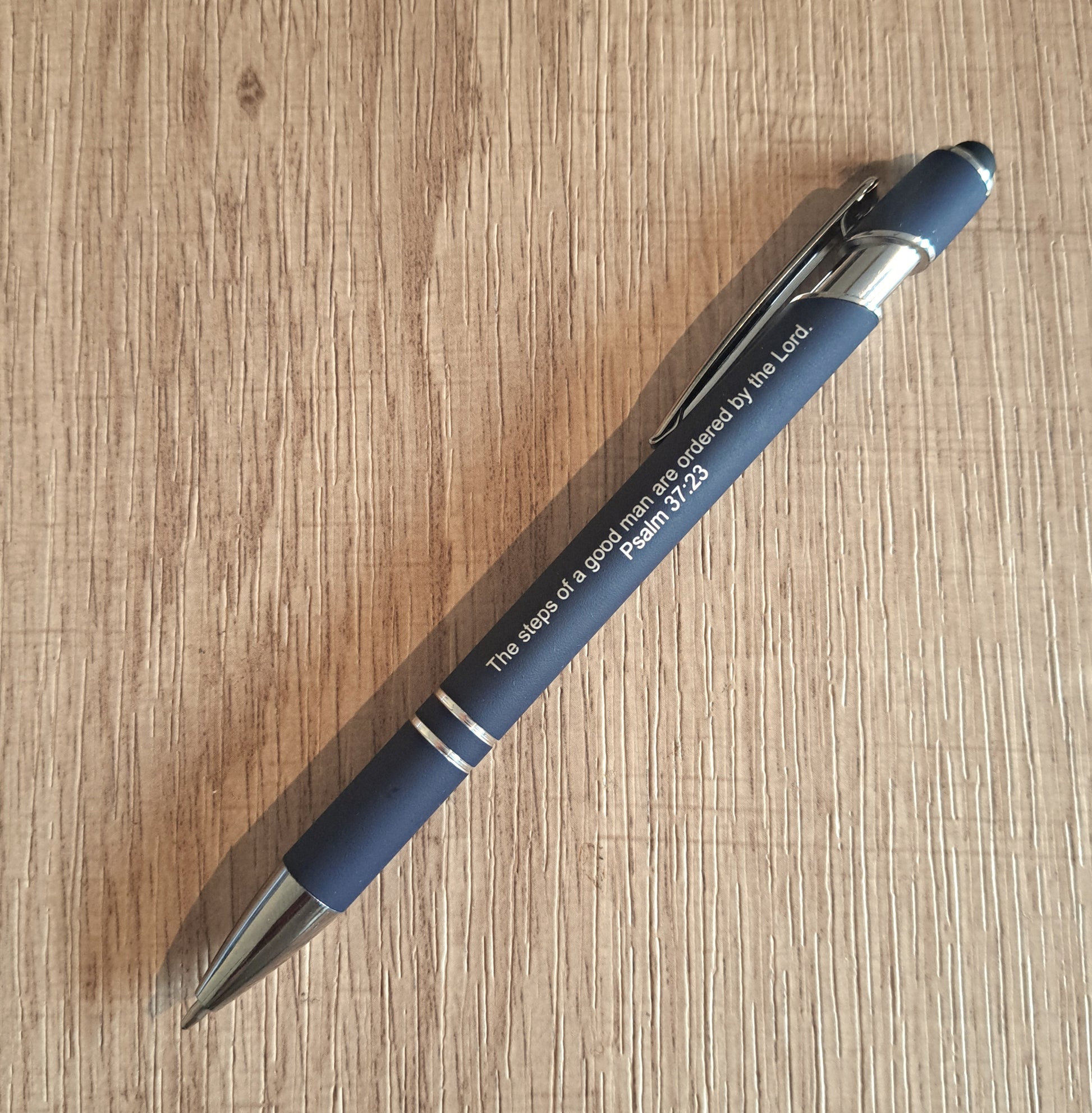 Inspirational Psalm 37:23 Stylus Pen – "The Steps of a Good Man" – Personalised Gift for Men - Journey with Jazzy