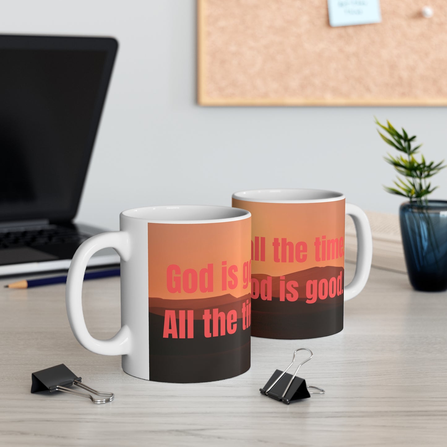 Inspirational Mug - God is Good, All the Time, Motivational Gift for Friends, Family, Christian Gifts, Daily Reminder - Journey with Jazzy
