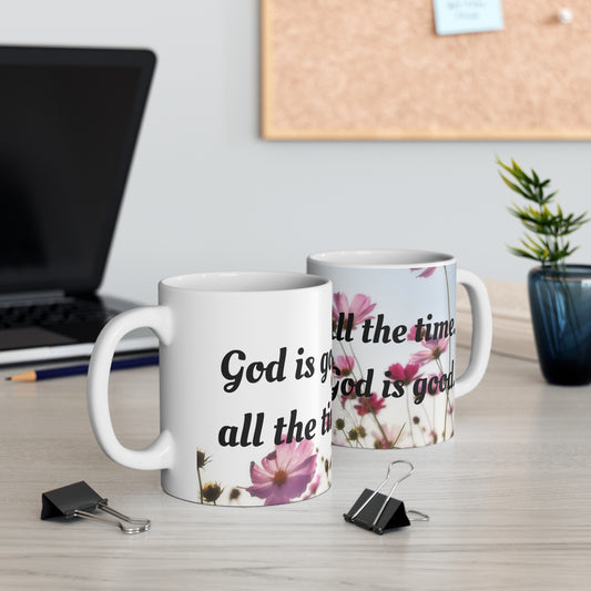 God is Good Floral Mug, Inspirational Cup, Gift for Her, Positive Affirmation Drinkware, Encouragement Tea Mug, Mother's Day Gift - Journey with Jazzy