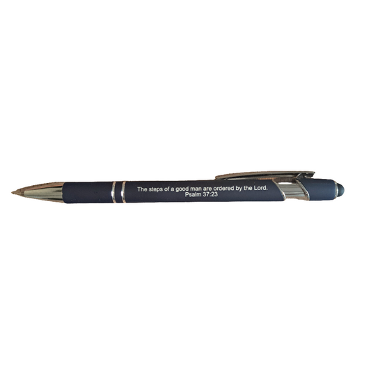 Inspirational Psalm 37:23 Stylus Pen – "The Steps of a Good Man" – Personalised Gift for Men - Journey with Jazzy